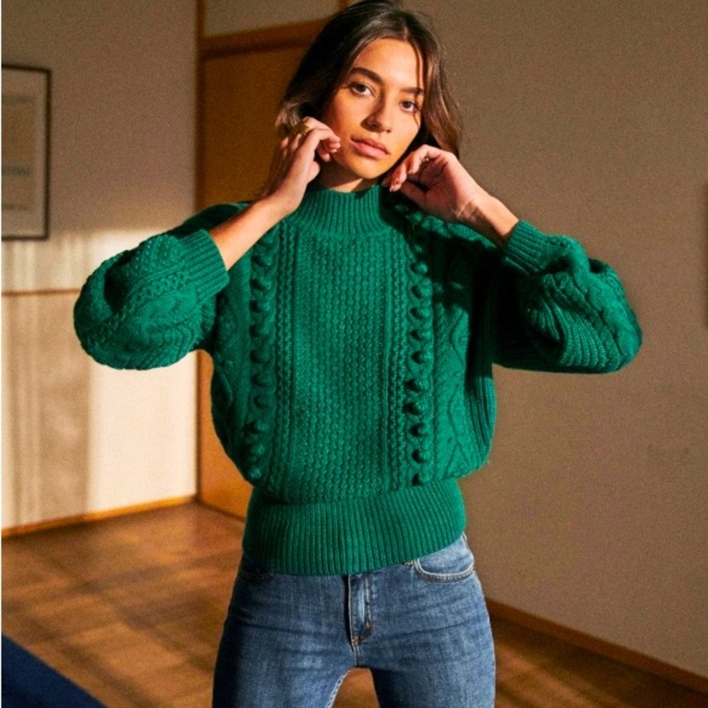 Sezane | La Maille Amaury Jumper in Dark Mint size M